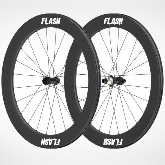 Cerchio Asimmetrico in Carbonio 700C 65x28mm Tubeless con Gancio/Senza Gancio / Tubolare per Bici da Strada
